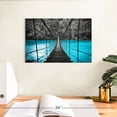 thumbnail image 3 of Elephant Stock Suspension Bridge Wall Art - Horizontal Canvas Wall Art - Living Room Wall Decor - Architecture Canvas - Turquoise And Black Decor - 12" x 8", 3 of 8
