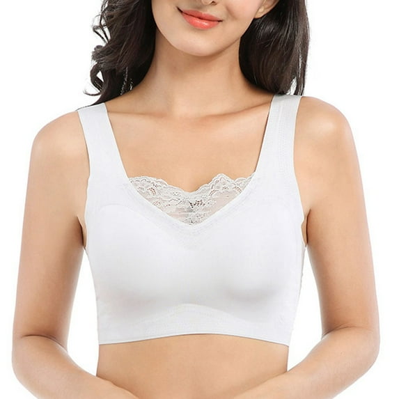 Women Seamless Lace Bra M-7XL Plus Size Push up Bra Full Cup Back Smoothing Bralette with Removable Cups