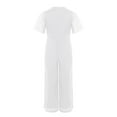 thumbnail image 4 of vastwit Kids Girls Short Sleeve Sparkly Jumpsuit Long Pants Summer Playsuit Party Romper Overalls White 8, 4 of 5