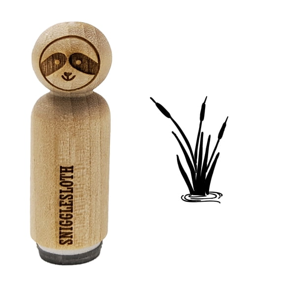 Cattails in Water Rubber Stamp for Scrapbooking Crafting Stamping - Mini 1/2 Inch