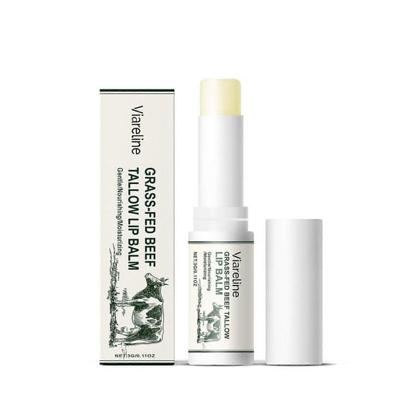 Natural Tallow Lip Balm, Tallow Balm, All Natural Unscented 100% Grass Finished Beef Tallow Chapstick Organic Moisturizing Hydrates Dry Lips Moisturiz