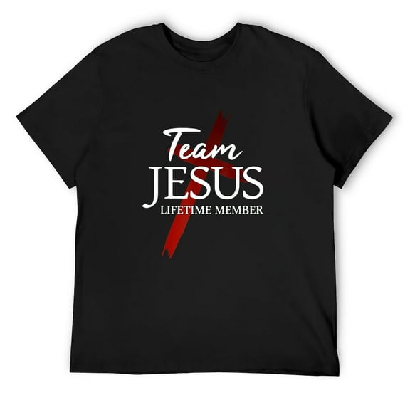 Mens Christian God Faith Lifetime Member Team Jesus T-Shirt Black