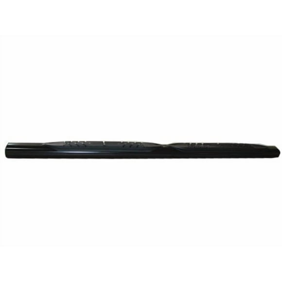 Fits 2009-2014 Ford F-150 TrailFX Nerf Bar A1523B TFX 4 Oval Tube Side Steps; With Step Pads; 4 Inch Oval Straight; Powder Coated; Black; Mild Steel; With Welded End Caps; Rocker Panel Mount
