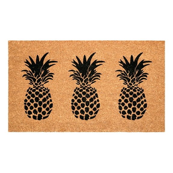 Calloway Mills 116311729 Black Pineapple Trio Doormat, 17" x 29"