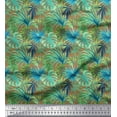 thumbnail image 1 of Soimoi Polyester Crepe Fabric Tropical Leaves Fabric Prints by Yard 42 Inch Wide, 1 of 5