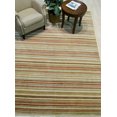 thumbnail image 4 of Orange/green Striped Handmade Wool Rug, 4 of 4