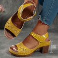thumbnail image 2 of Sandals for Women, Fish Mouth Design with Hook-and-Loop Ankle Strap, Thick Block Heel, Faux Leather Upper, Cushioned Insole, Breathable Open-Toe, 2 of 9
