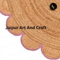 thumbnail image 4 of Jaipur Art And Craft Round Jute Area Rug Bohemian Style Rug Handmade Indian Natural Fiber New Design (9x9 Sq Ft), 4 of 5