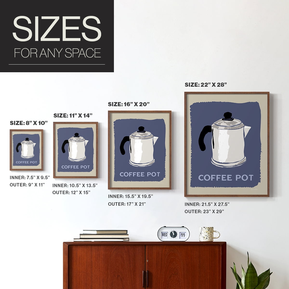 Modern Coffee I in Brown Solid Wood 11 x 14 Framed Print