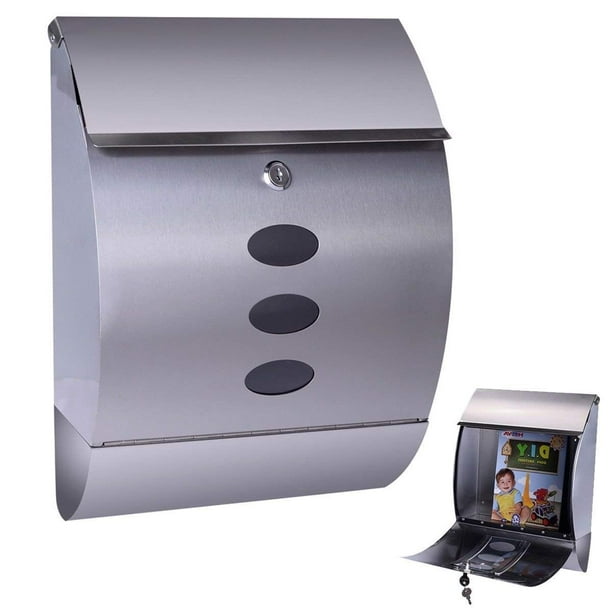 Zimtown Arcuation Stainless Steel Wall Mount Mailbox for House