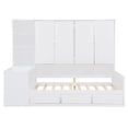thumbnail image 6 of Harper & Bright Designs Twin Daybed with Cabinet Storage & Bookcase, Wooden Daybed with 3 Drawers, All-in-One Storage Cabinet and Shelf, White, 6 of 17