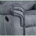 thumbnail image 6 of Recliners Two-Tone Gray Velvet Glider Recliner with Cenro Mechanism | Gray | Velvet, 6 of 7