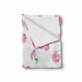 thumbnail image 2 of Flower Soft Flannel Fleece Blanket, Hibiscus Bloom Flowers on a Plain Background with Floral Patterns in Country Style, Cozy Plush for Indoor and Outdoor Use, 60" x 80", Pink White, by Ambesonne, 2 of 6