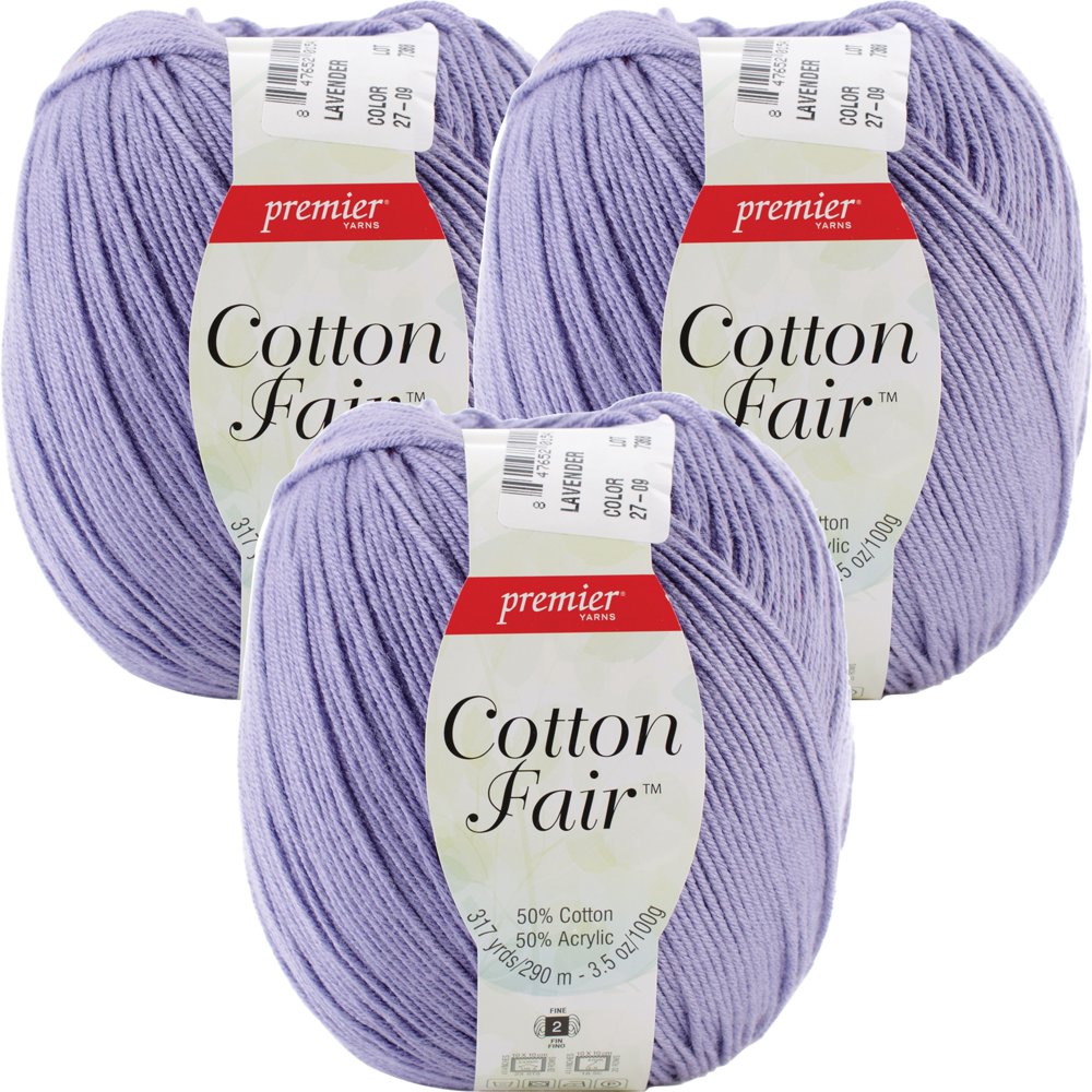 Premier Yarns Cotton Fair Solid YarnLavender, Multipack Of 3 Walmart