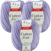 Angle View: Premier Yarns Cotton Fair Solid Yarn-Lavender, Multipack Of 3