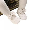 thumbnail image 5 of Baby Girls Mary Jane Flats with Bowknot Soft Sole Cute Non-Slip Toddler Infant First Walker Princess Dress Shoes (0-18 Months) White L, 5 of 6