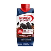 (2 pack) Premier Protein Shake, Cookies & Cream, 30g Protein, 11 fl oz, 12 Ct