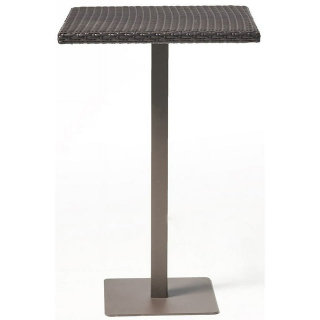 Noble House Dominic Table de Bar Carrée en Osier Multibrun 26 Pouces pour Extérieur