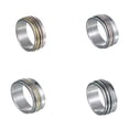 thumbnail image 5 of Rotating Titanium Steel Ring: Concave Three-Ring Design, Electroplated Finish, Unisex (Size 7-12), 5 of 5