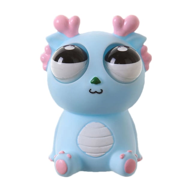 Light Blue Pop Eye Dragon Stress Relief Toy Slow Rising Squeeze Decompression Artifact Animal Shape Soft Material For Hand Exercise Light Blue