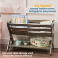 thumbnail image 4 of ECR4Kids Wooden Book Caddy with Lower Storage Shelf, Children's Furniture, Grey Wash, 4 of 9