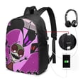 thumbnail image 2 of Invader Zim Laptop Backpack Daypack School Student Bookbag Satchel Rucksack Shoulders Travel Bag With USB Headphone Charging Port, 2 of 8