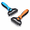 Blue+Orange, variant on Pet Grooming Combo, Double-Sided Dematting Comb and Undercoat Rake, Rounded Teeth for Long Haired Pets