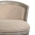 thumbnail image 5 of Emily 31" Wood Barrel-Back Bar Stool with Swivel and Upholstered Seat and Back, Uptown Gray with Beige Seat and Back, 5 of 8
