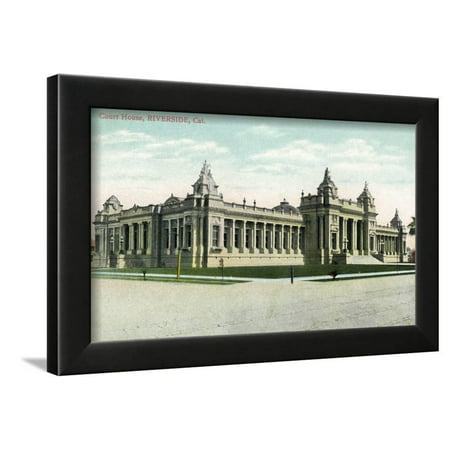 Riverside, California - Exterior View of the Court House Framed Print Wall Art By Lantern Press