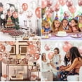 thumbnail image 7 of Rose Gold Confetti Latex Balloons, 50 White Metallic Gold Party Balloons With Rose Gold Ribbon, For Birthday Wedding Anniversary Bridal Party Decoration, 7 of 7
