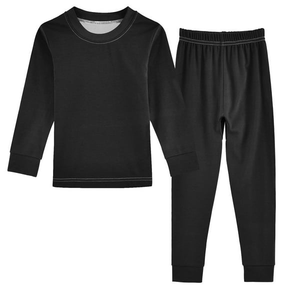 joogoo Black 2 Piece Long Sleeve Tee and Pants Cotton Pajama Set 5Y