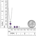 thumbnail image 2 of Gem Stone King 925 Sterling Silver White Created Sapphire and Purple Amethyst Pendant and Earrings Jewelry Set for Women (2.68 Cttw, Gemstone September Birthstone, with 18 inch Chain), 2 of 3