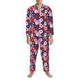 thumbnail image 3 of Fotbe American Stars2 Pijama de Hombre con Estampado de Manga Larga, Conjunto de 2 Piezas, Ropa de Dormir Suave y Cómoda con Bolsillos-X-Large, 3 of 7