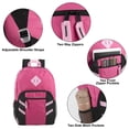 thumbnail image 6 of Trailmaker 24 Pack Multicolor Mesh Side Pocket 17 Inch Backpacks, Padded Shoulder Straps for Travel, Commute, 6 of 8