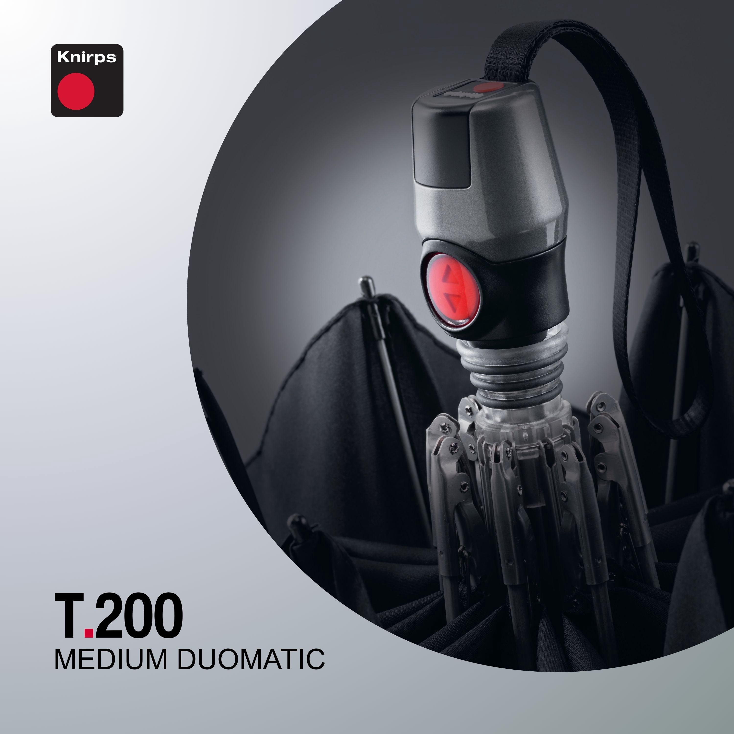 Knirps T.200 Duomatic Compact Rain Umbrella in Black/White Check – Wind Tunnel Tested to 93 mph, Aluminum Steel Fiberglass Frame, 38in Canopy, OEKO-TEX, High-Performance Automatic Travel Umbrellas