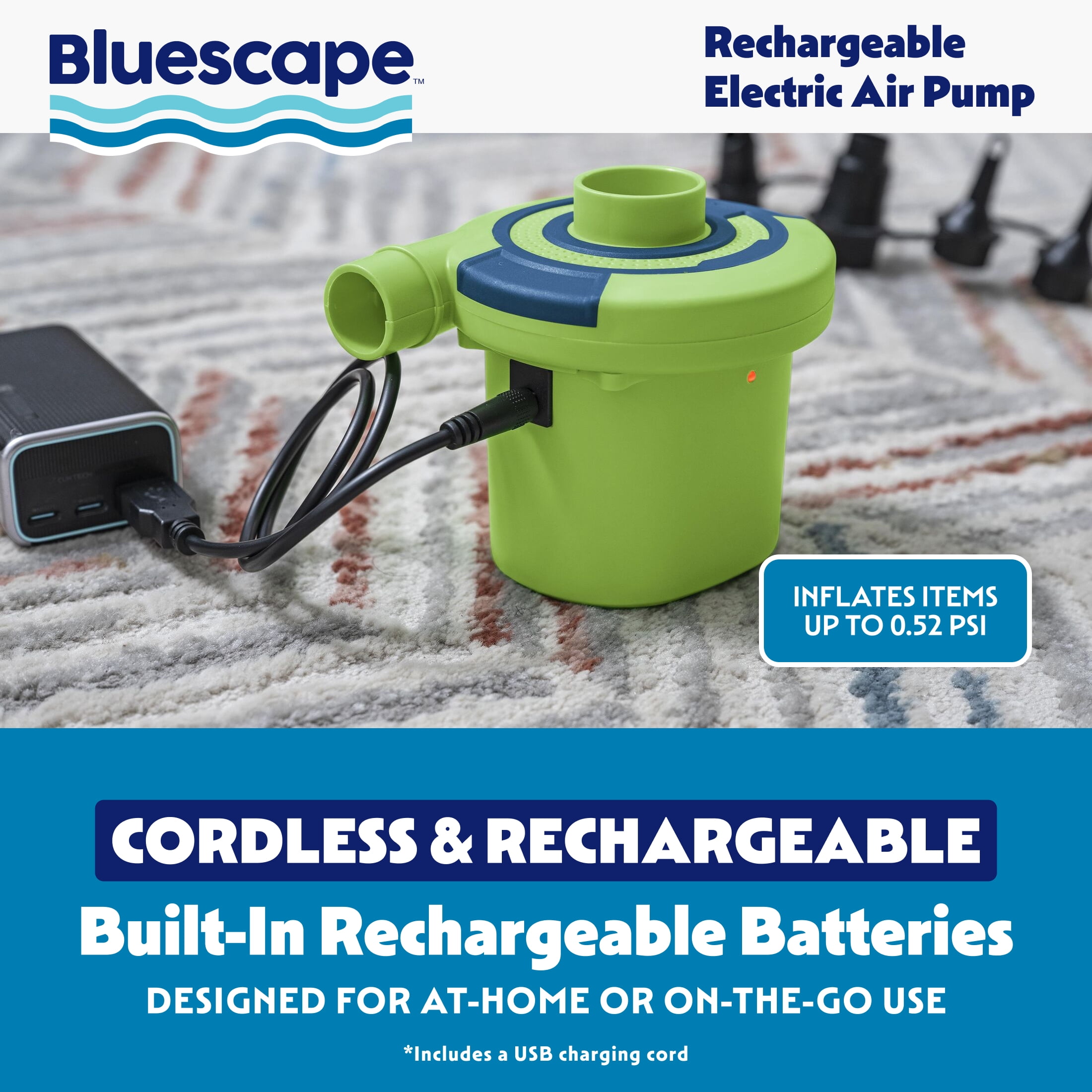 Bluescape Rechargeable 4.8V Cordless Electric Air Pump