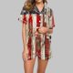 thumbnail image 2 of Sexy Pijama Conjunto para las Mujeres Patriótico Día de la Independencia Impreso Solapa Superior Y Pantalones Cortos, Hogar Usar Dos Piezas de Traje para Diario, 2 of 4