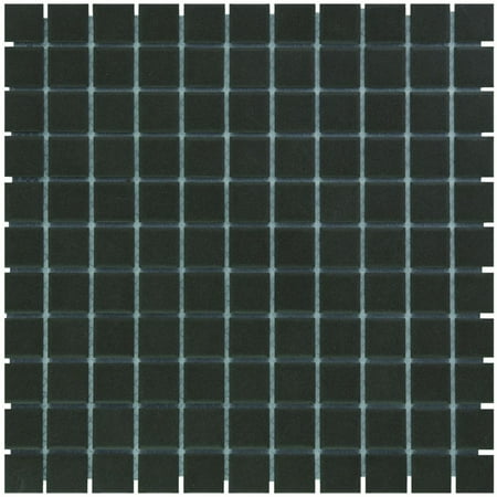 Skid Resistant Unglazed Porcelain Mosaic Tile Sheet London 1"x1" Square Dark Gray, Box 9.7 sq. ft.