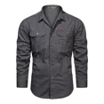 thumbnail image 1 of Camisa Cargo Militar Con Botones De Manga Larga For Hombre, 1 of 2