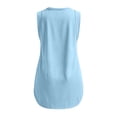 thumbnail image 7 of Ashirexll Tops for Women Trendy Women Fashion Solid Color Round Neck Side Slit Sleeveless Top for Spring, 7 of 7