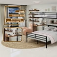 thumbnail image 6 of Harper & Bright Designs Twin Over Full Bunk Bed with Storage Shelves, Heavy-Duty Metal Bunk Bed Frame with Ladder and Under Bed Space, Black, 6 of 15