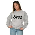 thumbnail image 3 of Mrs. Bride Bachelorette Honeymoon Women Plus Size Crewneck Sweatshirt Brisco Brands 2X, 3 of 4