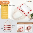 thumbnail image 6 of SUOSDEY Summer Beach Tote Bag for Women with Heart Knit,Hollow Crochet Shoulder Bag Aesthetic Boho Hobo Bag, 6 of 8