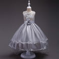 thumbnail image 2 of Jalioing Girl's Princess Dress Vintage Child's Puffy Dresses Skirt Sleeveless Embroideries Birthday Sundress (4-5 Years, Gray), 2 of 4