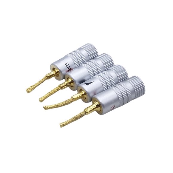 4PCS Banana Plugs 2MM Copper Wire Gold-Plated Welding-Free Banana Plugs Audio Speaker Wire Plugs Braided Wire Plug Connector Terminals