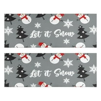 Kitchen Rugs Sets Of 2,Gray Christmas Snowman Pattern Anti Fatigue Kitchen Mat Rugs Non Slip Washable,Decorative Kitchen Floor Mats for Kitchen,Sink,Laundry,17"X47"
