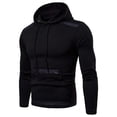 thumbnail image 1 of Women`s Multiple Sizes Multiple Color Casual Light Nature Polyester Splice Hooded Pullover(Black,3XL), 1 of 3
