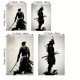 thumbnail image 3 of 2pcs/set Frameless Japanese Samurai Canvas Paintings, Wall Art Character Posters And Prints Home Decorating For Living Room Bedroom, Without Frame, 3 of 4