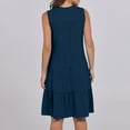 thumbnail image 4 of Summer Dresses for Women 2025, Women's Solid Short Sleeve V Neck Ruffle Dresses Sexy Elegant Club Party Tunic Mini Dresses Casual Vacation Dress(Navy,S), 4 of 9