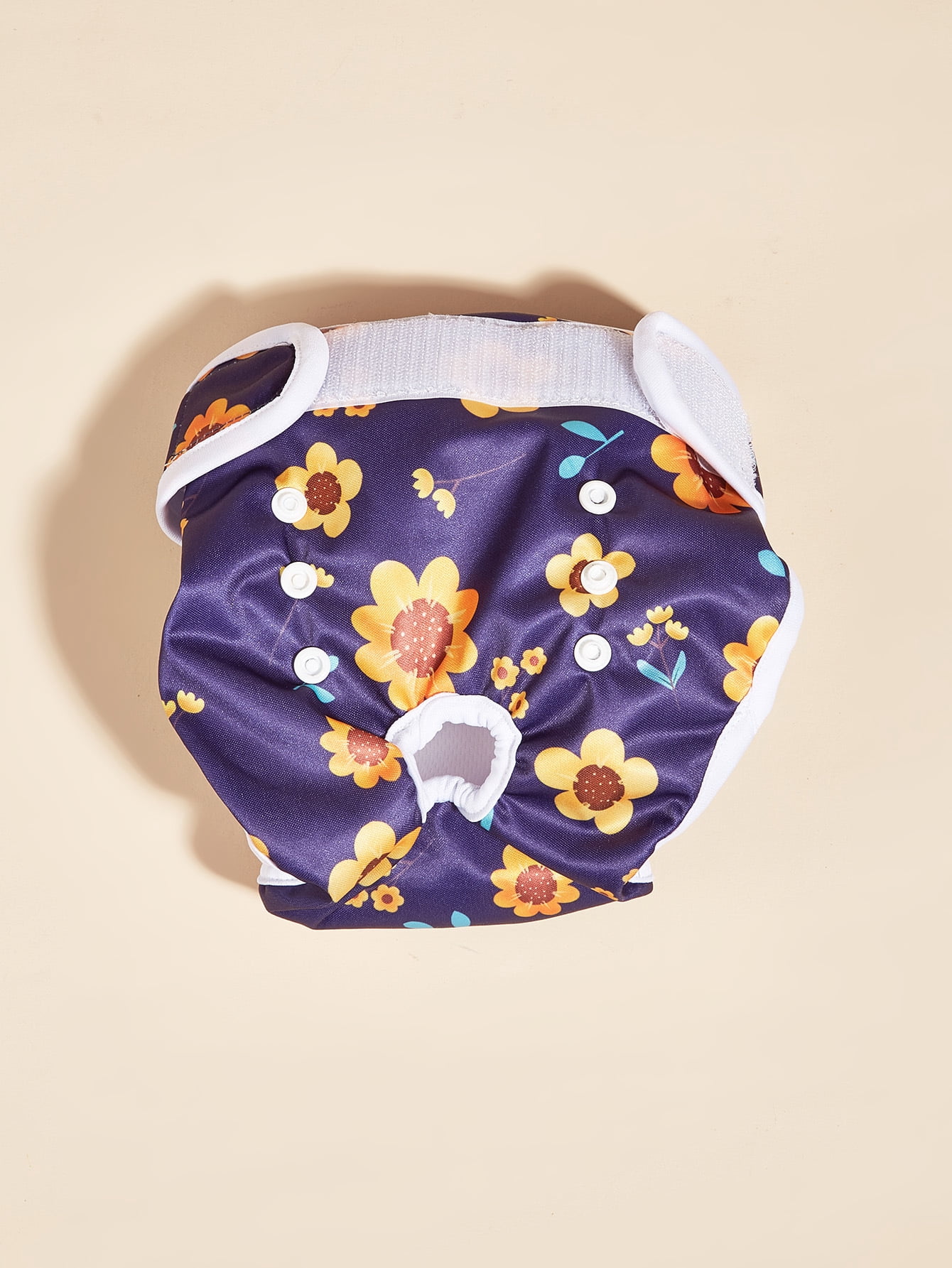 Pet Soft Washable Female Diapers Cute Flower Dog Diapers, Comfort Reusable Doggy Diapers for Girl Dog in Period Heat